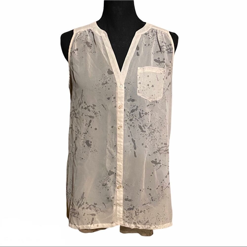 Silver Jeans Button Front Sheer Top Blouse Women's S Small